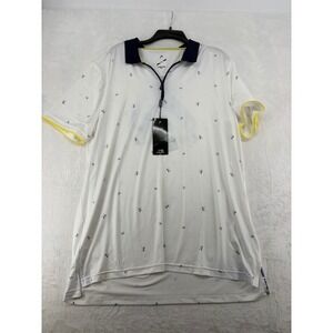 HEAD Golf Polo Mens XXL Shirt White Blue Yellow Jake Performance Stretch NWT